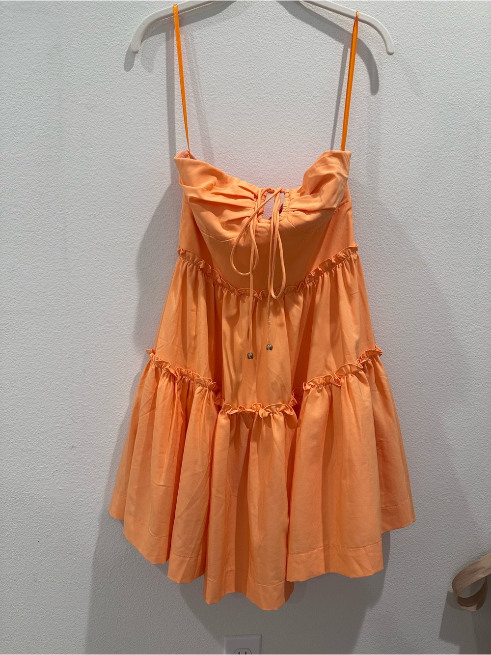 Strapless Orange Tiered Sundress